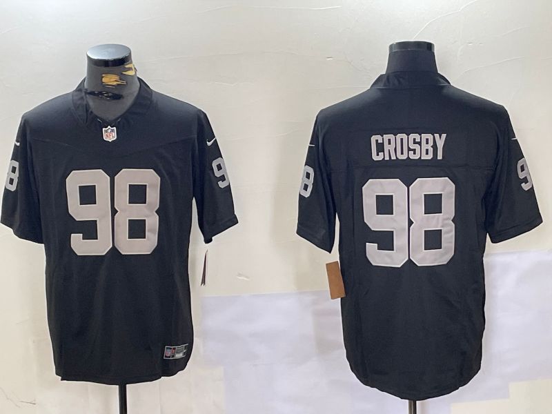 Men Oakland Raiders #98 Crosby Black Three generations 2024 Nike Vapor Limited NFL Jersey style 1->indianapolis colts->NFL Jersey